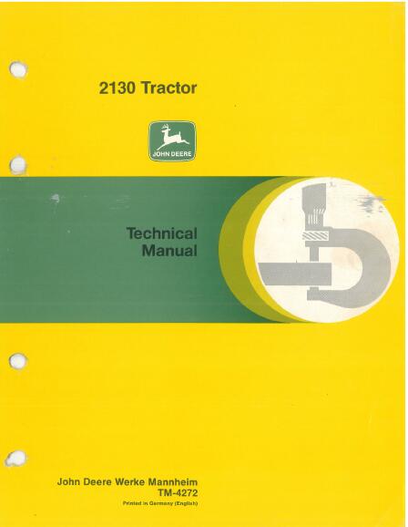 John Deere 2130 Technical Manual