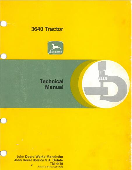 John Deere 3640 Technical Manual