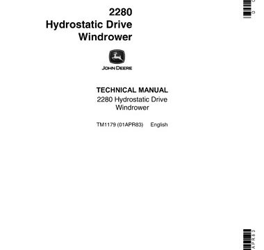 John Deere 2280 Hydrostatic Drive Windrower Technical Manual