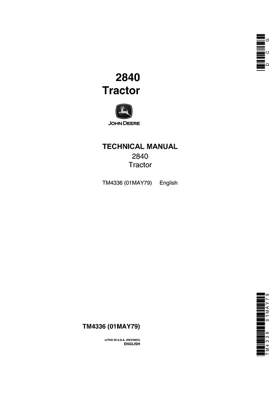 John Deere 2840 Tractor Service Technical Manual
