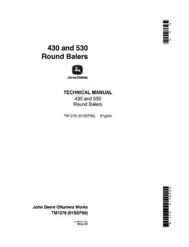 John Deere 430, 530 Round Balers Technical Manual