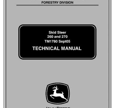 John Deere 260, 270 Skid Steer Loaders Technical Manual