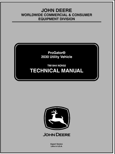 John Deere ProGator 2030 Utility Vehicle Technical Manual