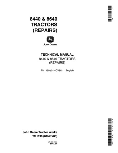 John Deere 8440, 8640 Tractors Technical Manual