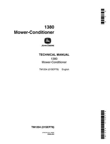 John Deere 1380 Mower - Conditioner Technical Manual