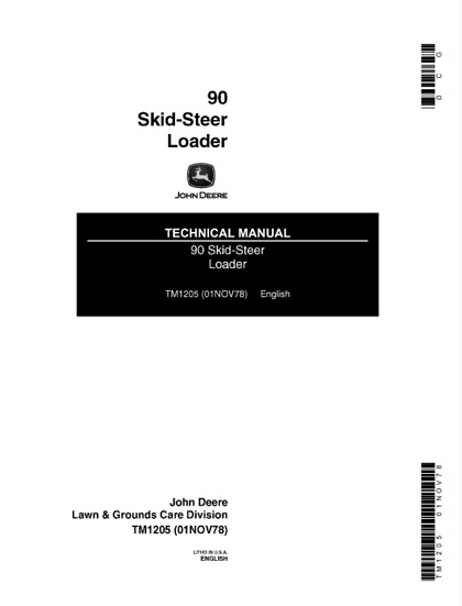 John Deere 90 Skid Steer Loader Technical Manual