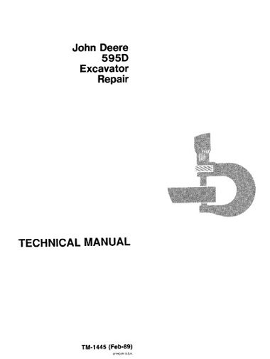 John Deere 595D Excavator Repair Technical Manual