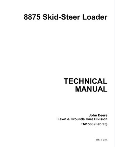 John Deere 8875 Skid Steer Loader Technical Manual