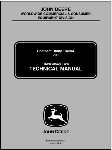 John Deere 790 Compact Utility Tractor Technical Manual