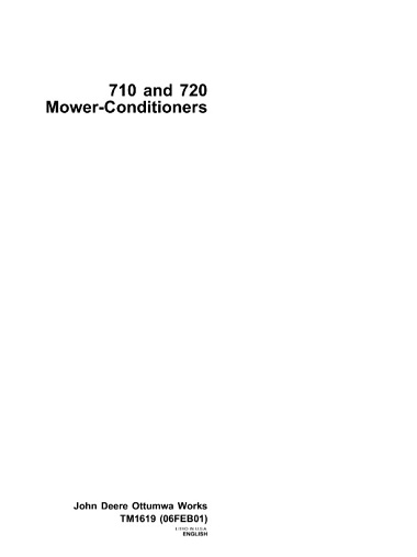 John Deere 710, 720 Mower-Conditioners Technical Manual