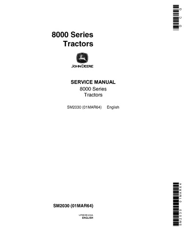 John Deere 8000 Series Tractors Service Repair Manual