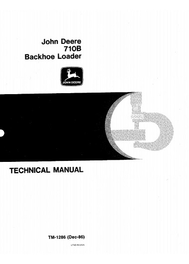 John Deere 710B Backhoe Loader Technical Manual
