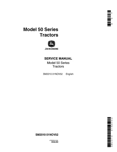John Deere 50 Series Tractor Service Manual