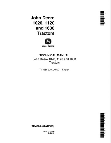 John Deere 1020, 1120, 1630 Tractors Technical Manual
