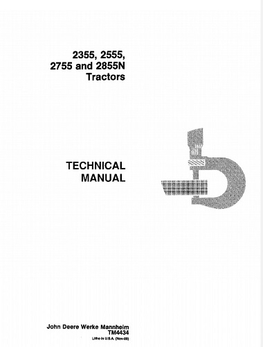 John Deere 2355, 2555, 2755 and 2855N Tractor Technical Manual