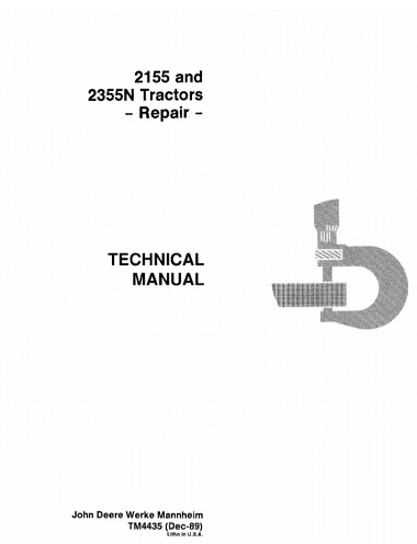 John Deere 2155, 2355N Tractors Repair Technical Manual