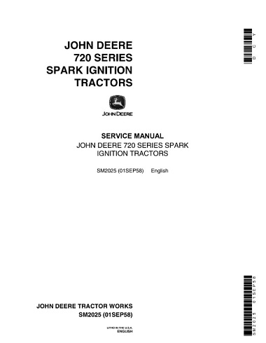 John Deere 720 Series Spark Ignition Tractors Service Manual