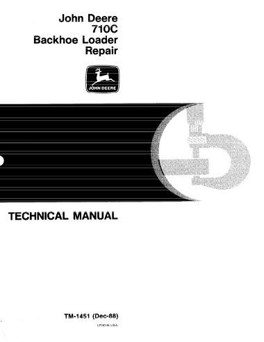 John Deere 710C Backhoe Loader Repair Technical Manual