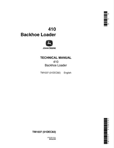 John Deere 410 Backhoe Loader Technical Manual