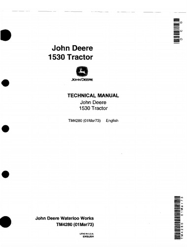 John Deere 1530 Tractor Technical Manual