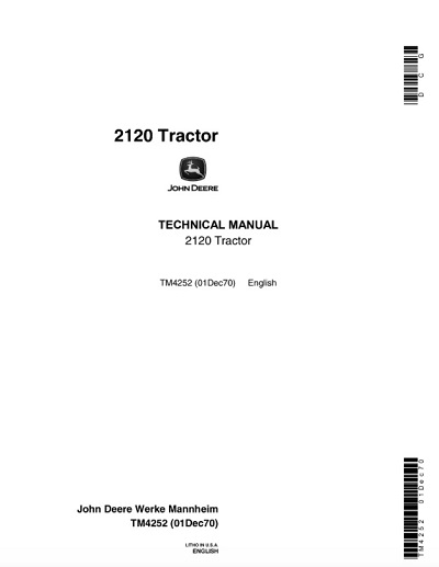 John Deere 2120 Tractor Technical Manual