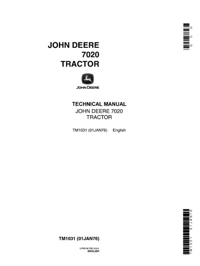 John Deere 7020 Tractor Technical Manual