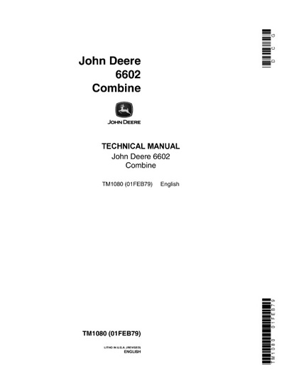 John Deere 6602 Combine Technical Manual