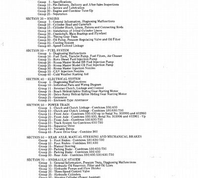 John Deere 360, 330, 430, 530, 630, 730 Combines Technical Manual