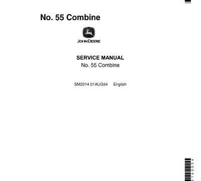 John Deere 55 Combine Service Manual