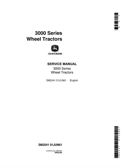 John Deere 3000 Series Wheel Tractors Service Manual