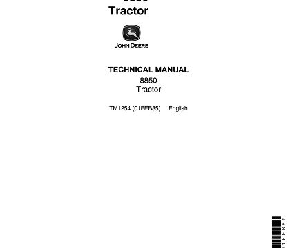 John Deere 8850 Tractor Technical Manual