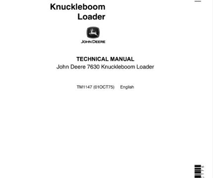 John Deere 7630 Knuckleboom Loader Technical Manual