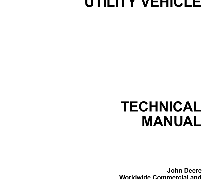 John Deere E-Gator Utility Vehicle Technical Manual