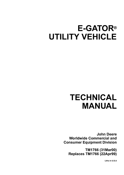 John Deere E-Gator Utility Vehicle Technical Manual