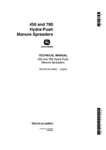 John Deere 450, 780 Hydra – Push Manure Spreaders Technical Manual ...