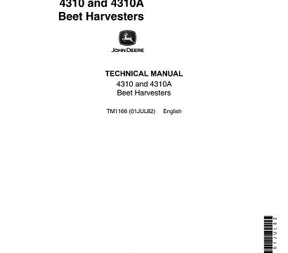 John Deere 4310, 4310A Beet Harvesters Technical Manual