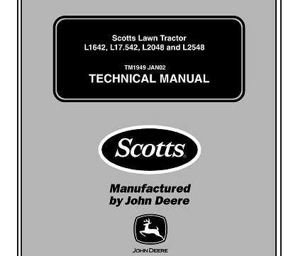 John Deere L1642, L17.542, L2048, L2548 Scotts Tractor Technical Manual