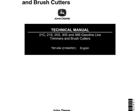 John Deere 21C, 21S, 25S, 30S, 38B Gasoline Line Trimmers, Brush Cutters Technical Manual